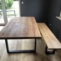 Kundenprojekt: Tisch und Sitzbank aus Eichenholz!